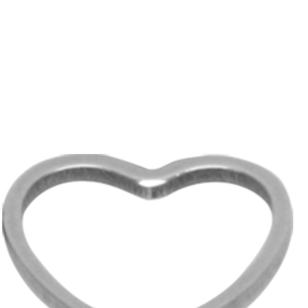 30pcs Silver Hollow Heart‑Shaped Pendants Stainless Steel Open Frame Pendants Small Size