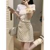 Sweet Hot Girl Apricot Polka Dot Skirt Women's New Summer Casual All-match Hip Skirt Short Skirt