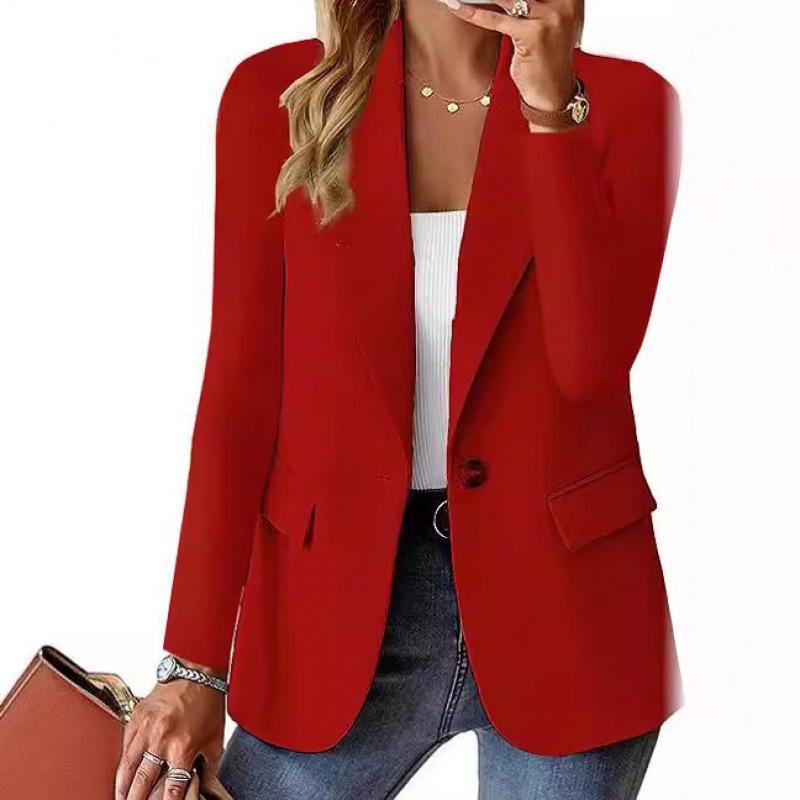 Self 2026 Women Casual Blazer - Fully Lined Lightweight Button Lapel Collar Slim Fashion Work Office with Pocket