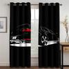 Mode Comic Graffiti Rennwagen Cool Jungen Kinder Männer 2 Stück Lichtfilter Vorhang für Wohnzimmer Schlafzimmer Fenster Drapierung Dekor