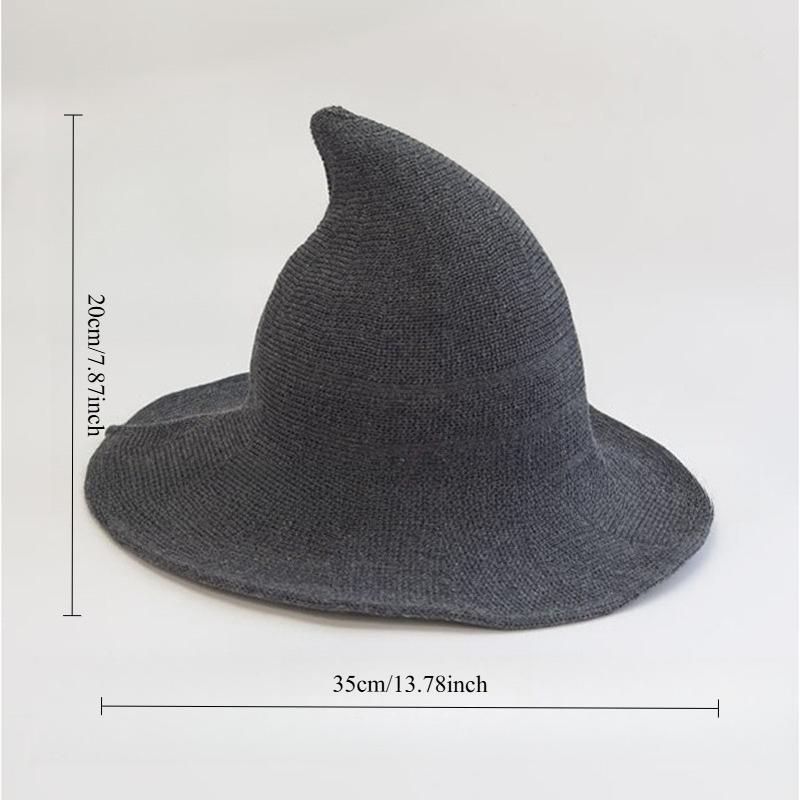 

Halloween Wizard Hat Dressed Up Conventional Wizard Hat Foldable Knitted Spire Witch Wizard Hat