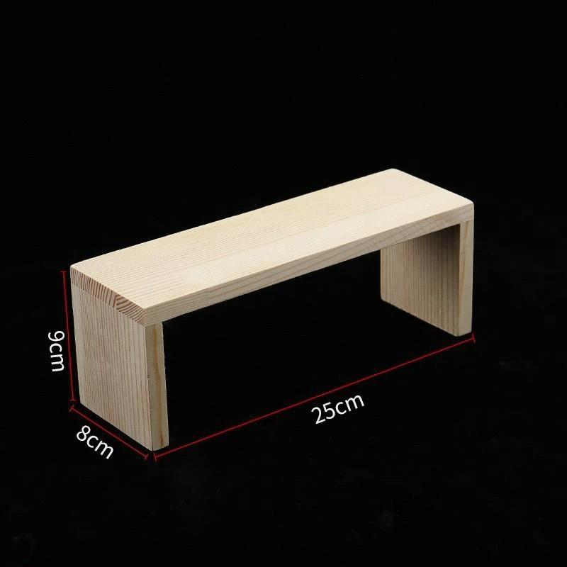 Rectangle Wood Jewelry Display Risers, Wood Shelf Showcase Fixtures Detachable Display Stand For Crafts