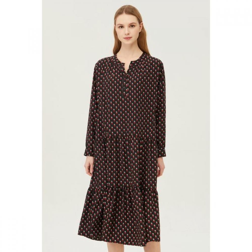 

Benetton Print Henley Neck Dress Baop01411 BK/42