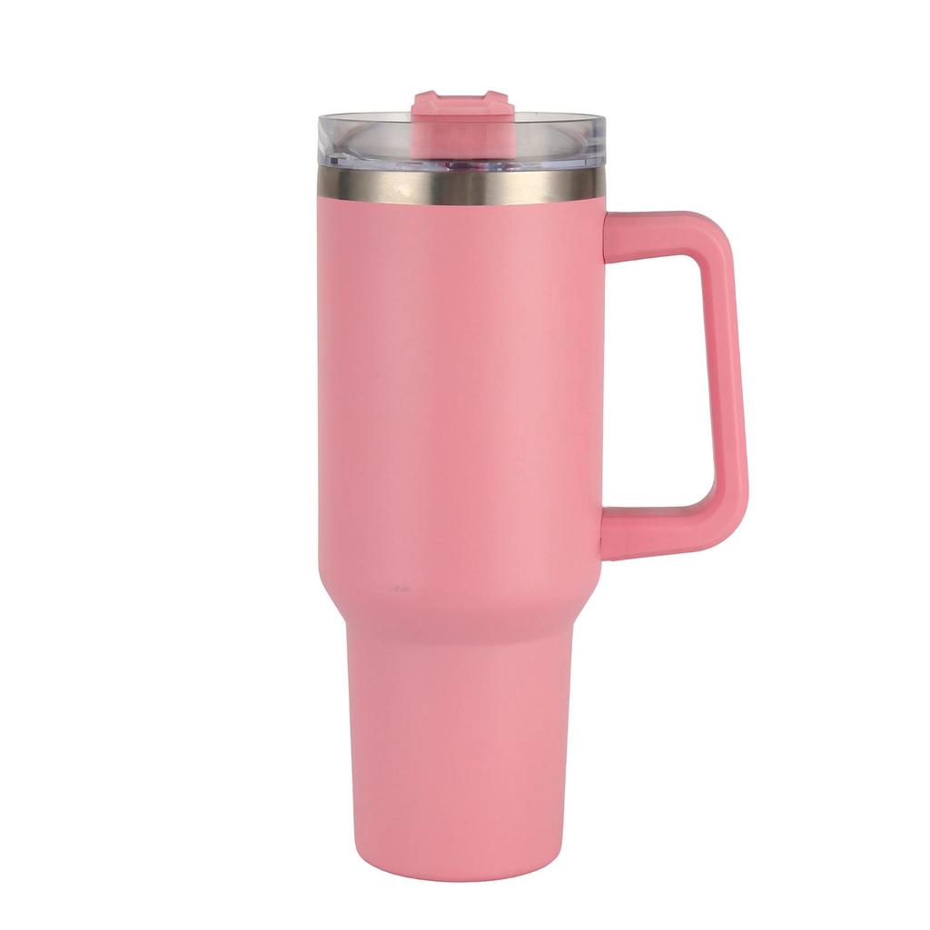 40oz Stainless Steel Beer Mug with Handle and Straw