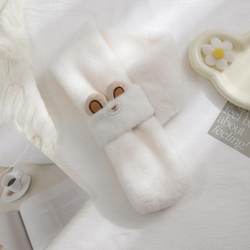 

Women s Versatile Winter Scarf - Imitation Rex Rabbit Fur Reindeer Design, Plush Neck Warmer, Perfect Christmas or New Year Gift