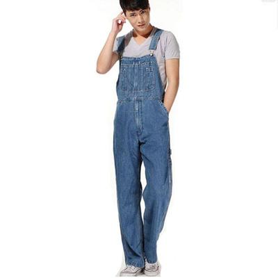 Herren Overall Jumpsuit Große Größe Träger Straight Blue Jeans