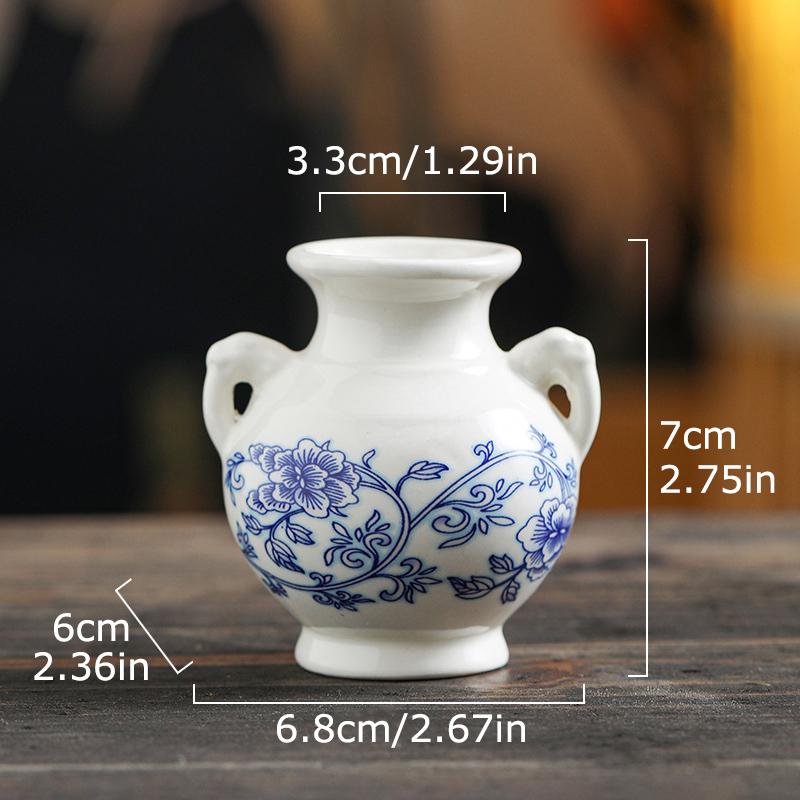 Decorations Antique Shelves Blue and White Porcelain Collect Ornaments Tabletops Ceramics Gift Small Vases Chinese Style 1PC