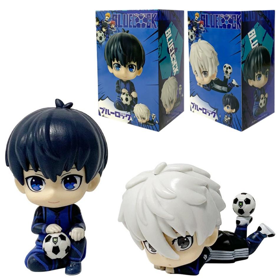 BLUE LOCK Cute Nagi Yisagi Isagi Yoichi Sitting Action Figure PVC Doll Tabletop Model Anime Peripheral Creative Toys Gifts