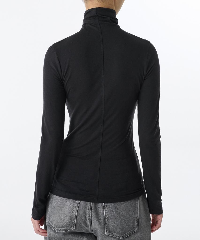MUSINSA STANDARD WOMAN Women'S Wool Tencel Slim Turtleneck Long Sleeve T-Shirt [Black]
