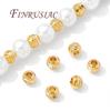 30/60Pcs 18K Gold Plated Spacers Beads For Bracelets Making,Brass Beads For Jewelry,Bead Separators, DIY Jewelry Accessories