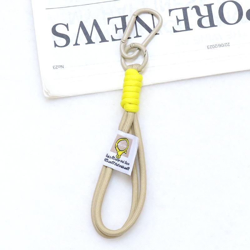 Double-Layer Woven Keychain Bag with Carabiner Pendant for DIY Hanging