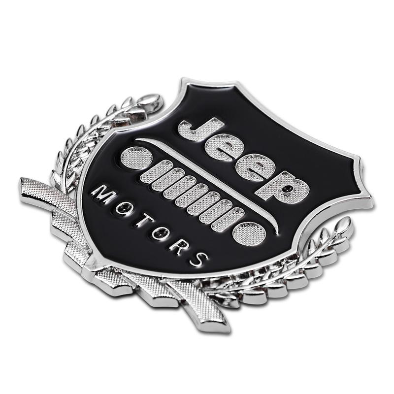2Pcs Metal Emblem Sticker Car Badge Decoration Decals For Jeep Wrangler Rubicon Renegade Compass Grand Cherokee Patriot Liberty AMU1
