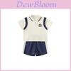 Summer Cotton Short Sleeve Polo Shorts Kid Casual Twopiece Set For Ages 3-8