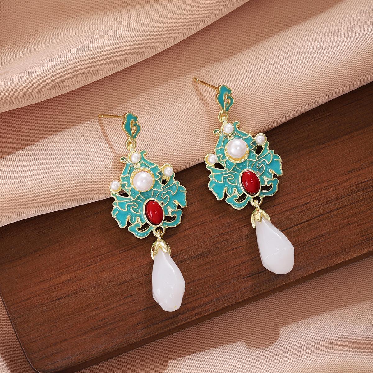 

Винтажные серьги в китайском стиле с цветком магнолии для женщин