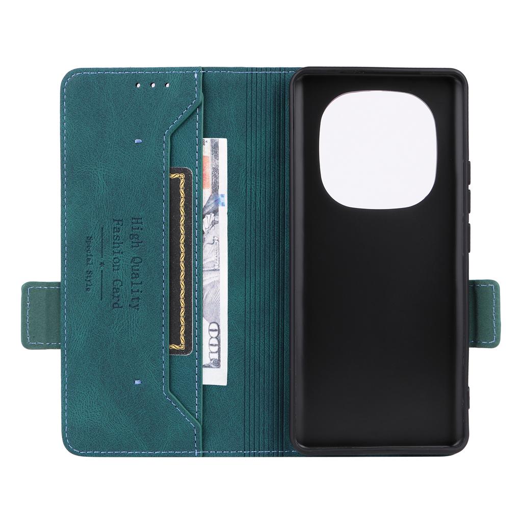 For Xiaomi Redmi Note 14 Pro 4G Case Leather Wallet Flip Phone Cover with Hardware Decor