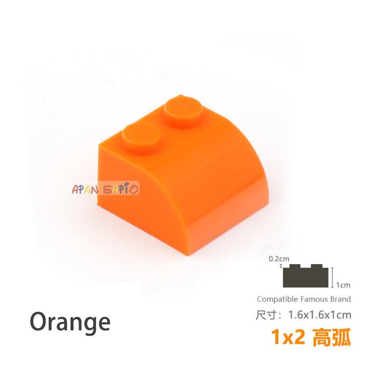 20pcs/lot DIY Blocks Building Bricks Radian 1X2 Educational Assemblage Construction Toys for Children Size Compatible With Brand