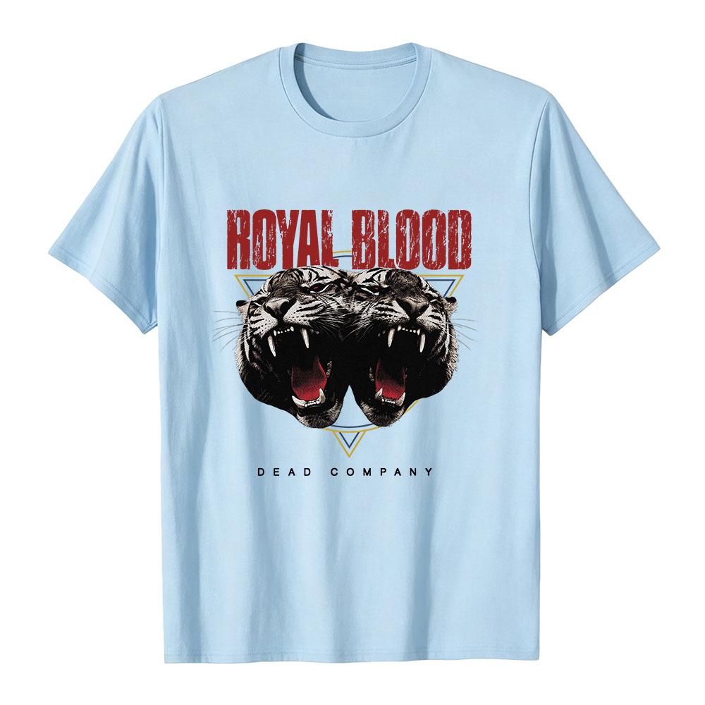 Herren Damen Royal Blood Band T-Shirt Dead Company Doppel Tiger Grafikdruck Merch Kurzarm Baumwolle Freizeit-T-Shirts Unisex T-Shirts