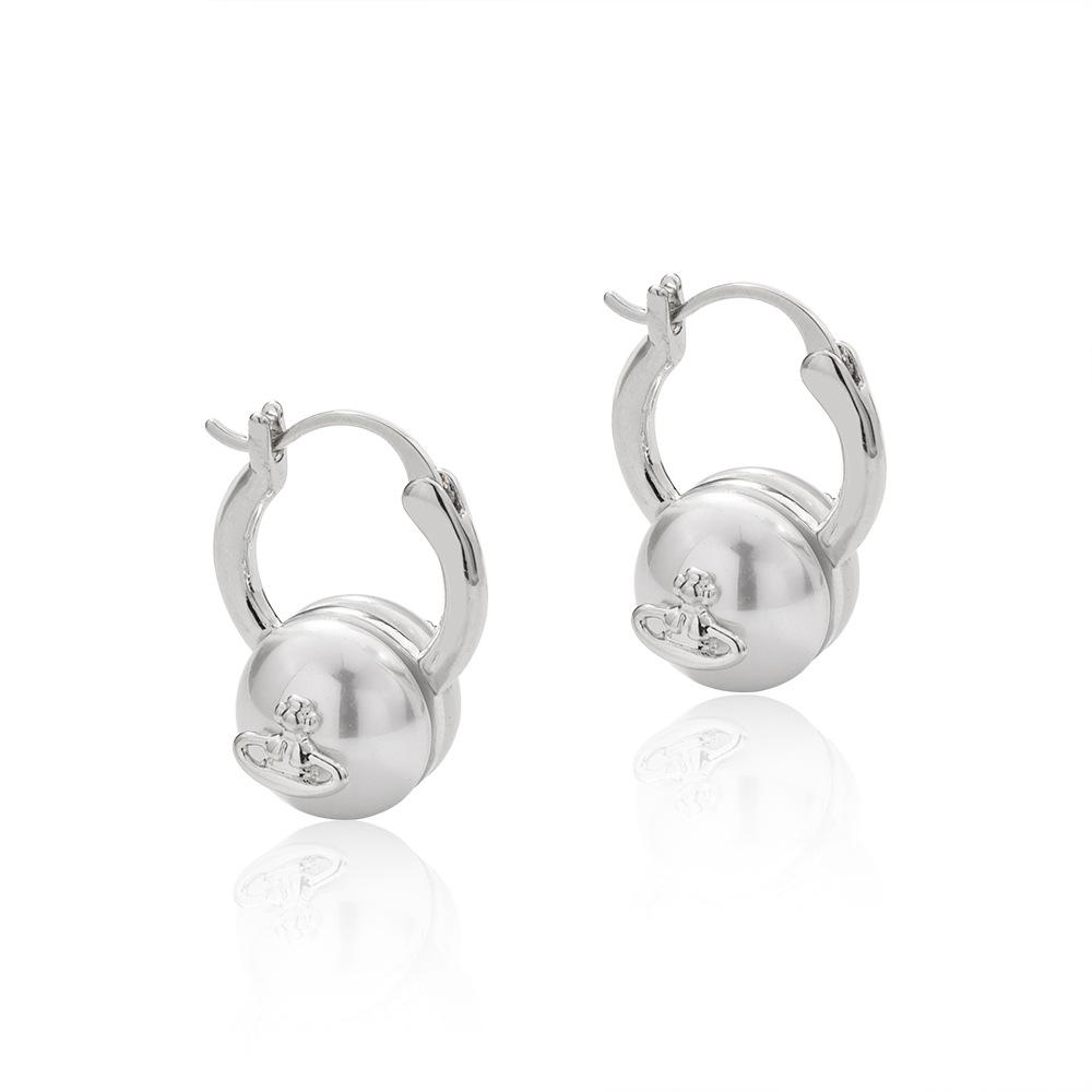 

Серьги-пусеты Saturn Orb Pearl, Дизайнерские серьги-крестики, Двусторонний жемчуг из ракушки, Роскошные эффектные серьги