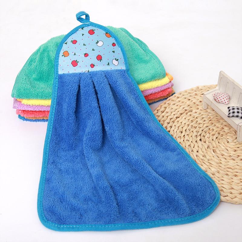 Cartoon Hanging Bathing Towel Coral Velvet Wiping Towel Absorbent Wiping Cloth Wips Hand Towels Bathroom Microfibe Extra Thick Handkerchief