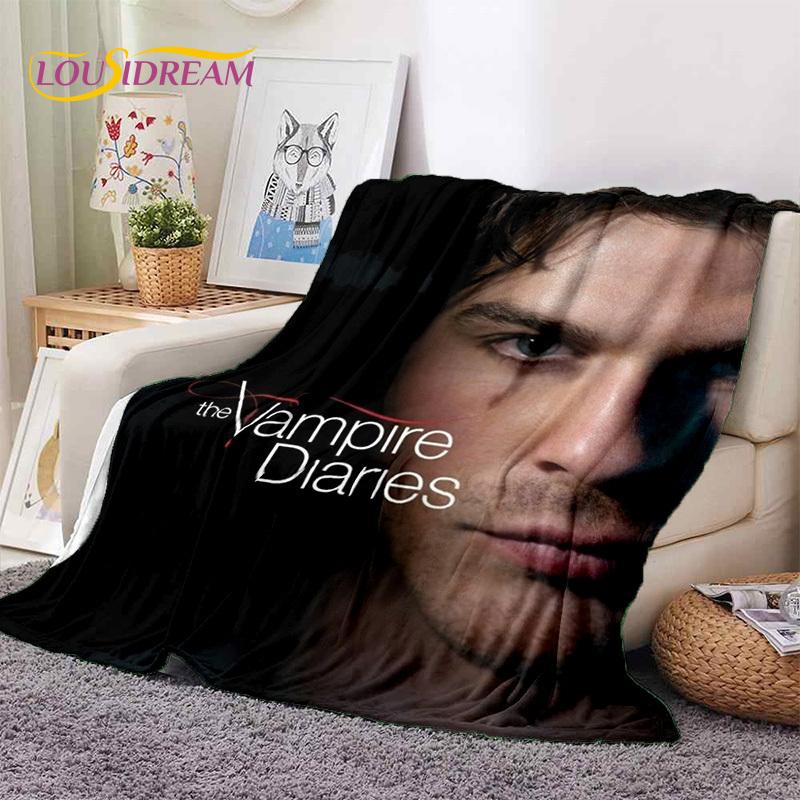 3D Latest The Vampire Diaries Damon Salvatore Soft Flannel Blankets,Throw Blanket Comfortable Blanket for Beds Sofa Home Bedroom