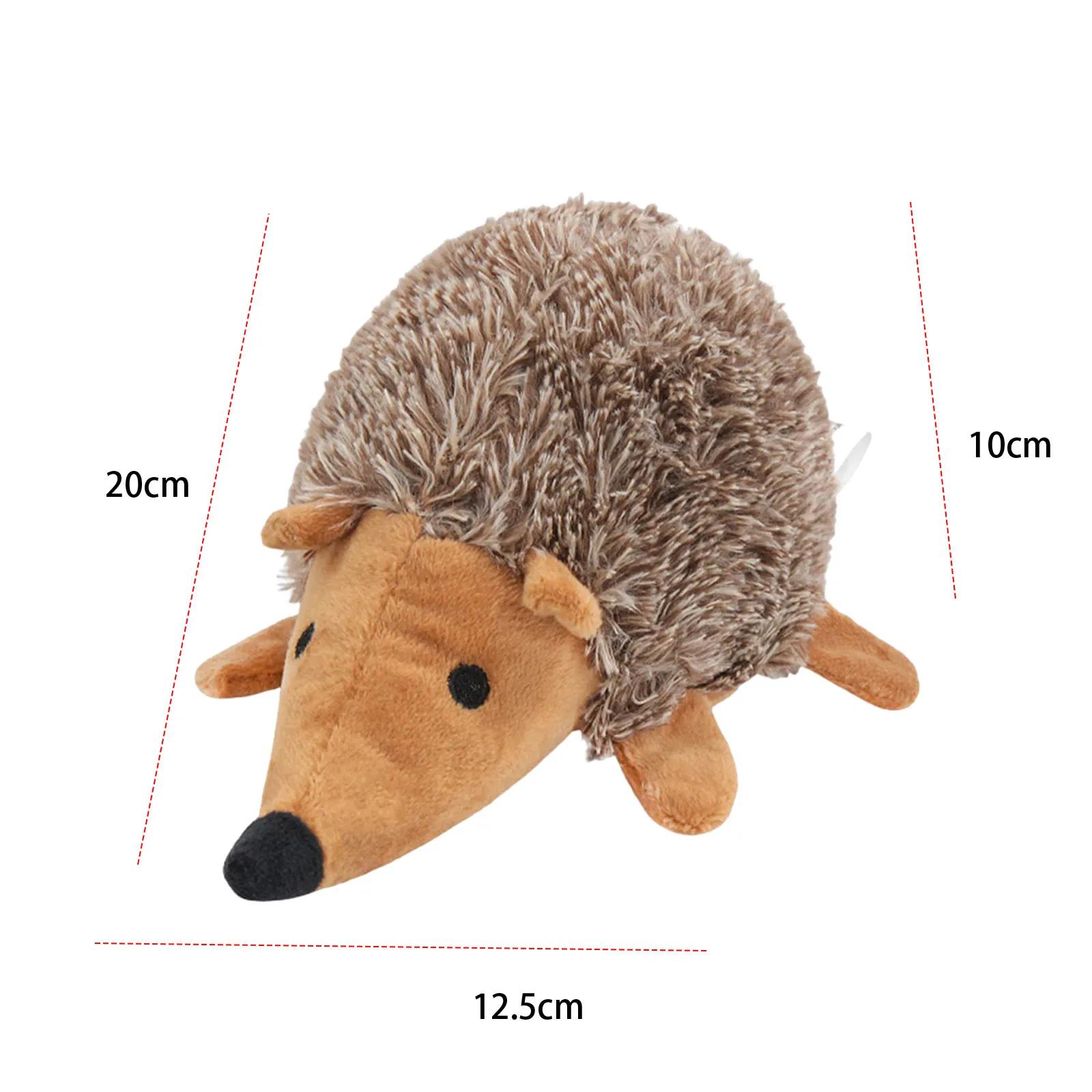 Pet Plush Interactive Toy Bite-Resistant Cartoon Hedgehog Pet Toy Dog Interactive Throwing Toy Pet Teeth Grinding & Cleaning коричневый