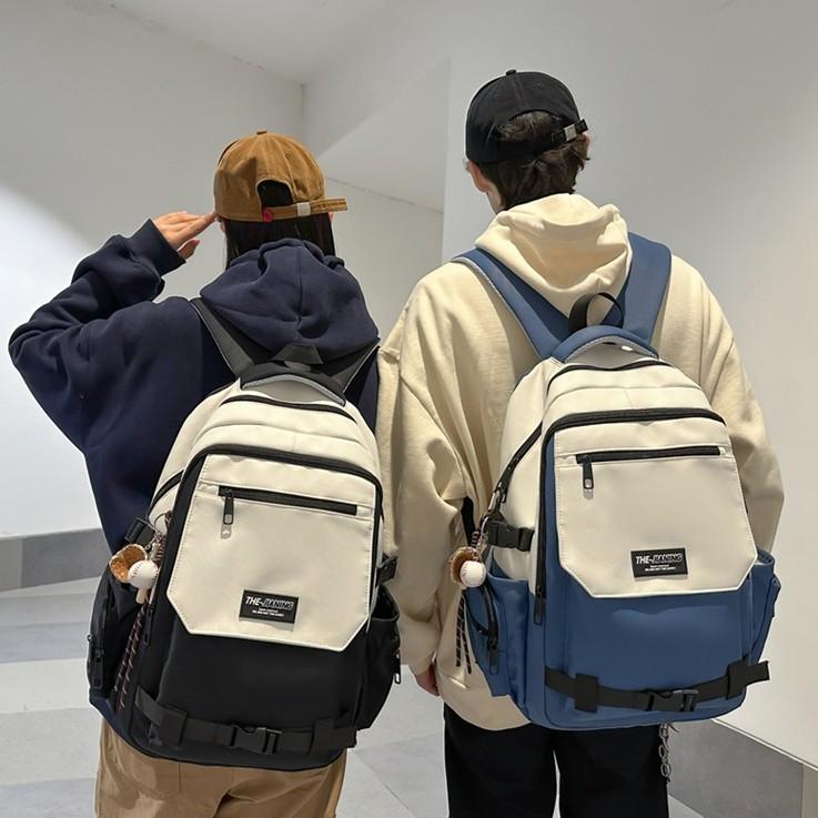 School bag Korean version ins tooling trendy cool teen multi-compartment leisure travel back