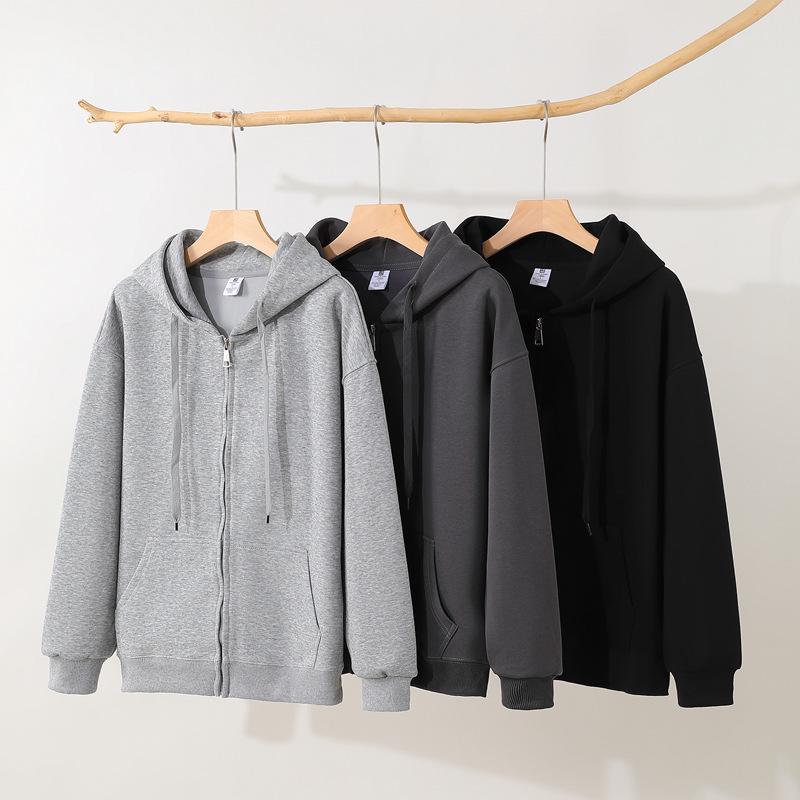 Adult 300g Cotton Drop Shoulder Zipper Hoodie - Model 682 Fashion Trend