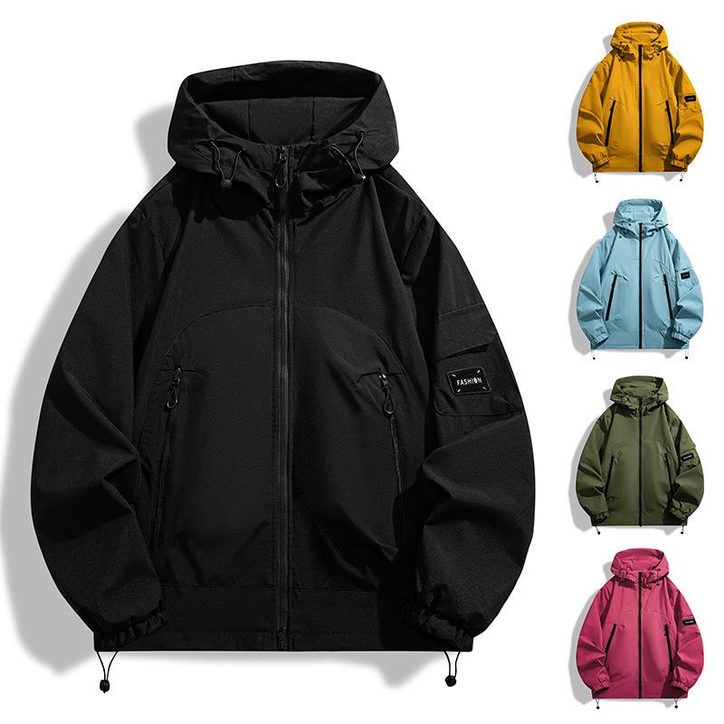 2025 Spring/Autumn Trendy Windproof & Waterproof Hooded Workwear Jacket for Mountaineering