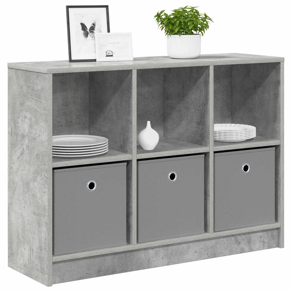 Sideboard with Drawers Concrete Grey 88.5 x 27.5 x 63.5 cm