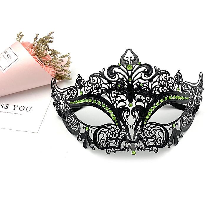 Costume Prop Mask With Metal Embellishments And Rhinestones For Halloween Party
