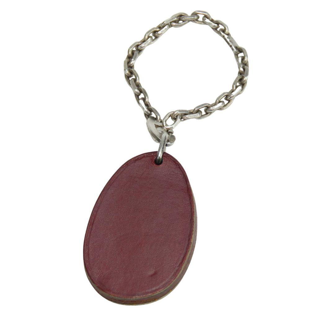 Used HERMES Bag charm leather/Silver925 purple green fruits