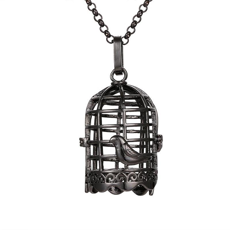 Popular Multi Styles Hollow Vintage Necklace Jewelry Music Ball Pregnancy Bell Necklace Aroma Essential Oil Locket Pendant
