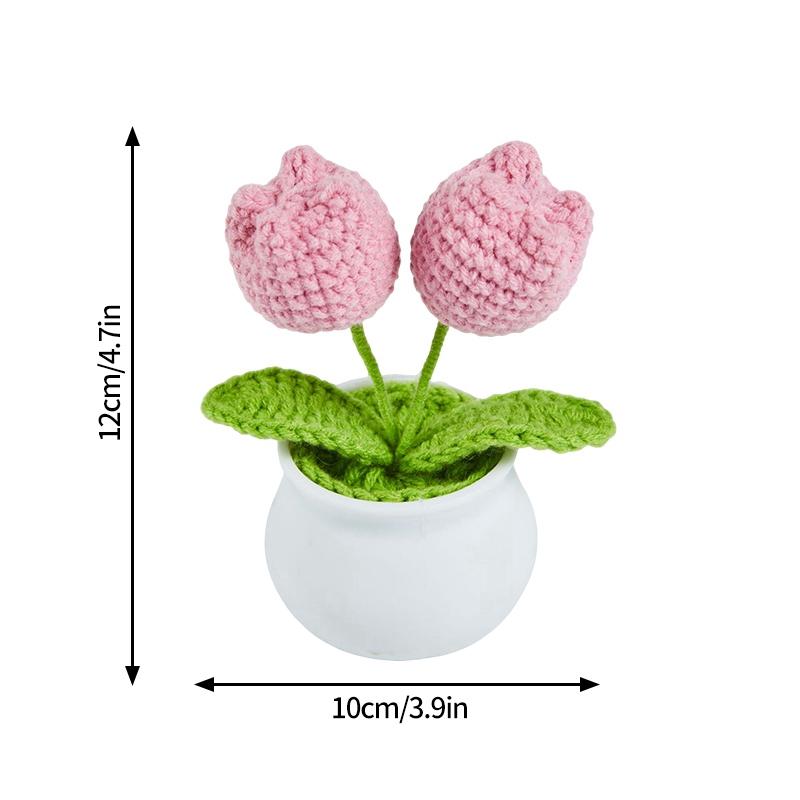 Pig Crochet Flower Decorative Flower Potted Kawaii Knitted Pot Flower Wedding Party Room Decor Potted Kawaii Knitted Pot Pig