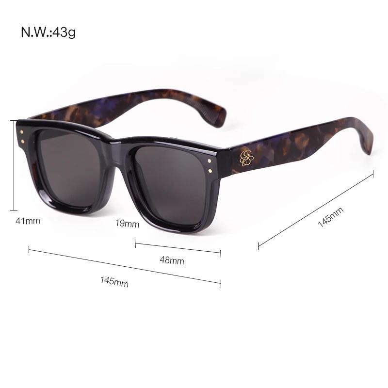Classic Rivet Square Sunglasses Women Men Vintage Tortoiseshell Frame UV400 Protection Fashion Sun Glasses S24115