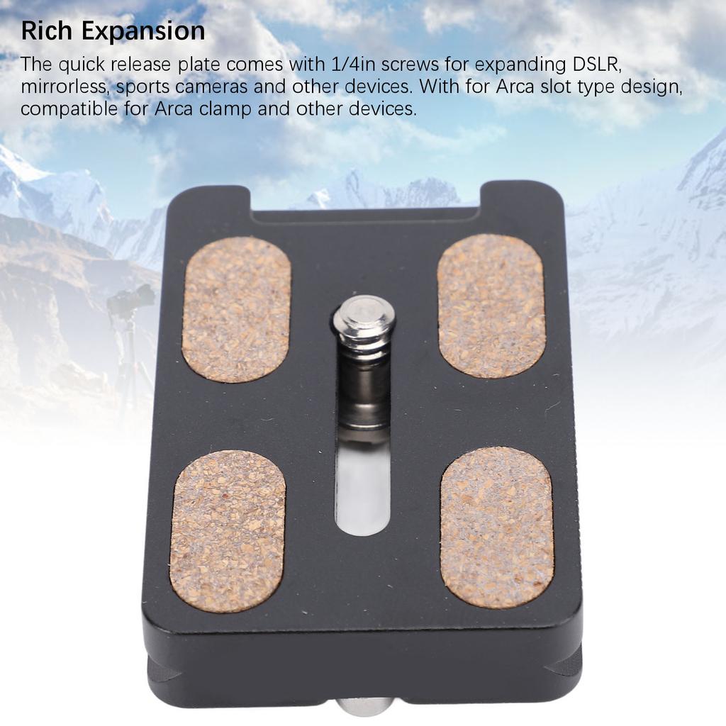 50MM Quick Release Plate with 1/4in Screw for Arca Type Universal Tripod Mount Plate for DSLR Mirrorless Camera