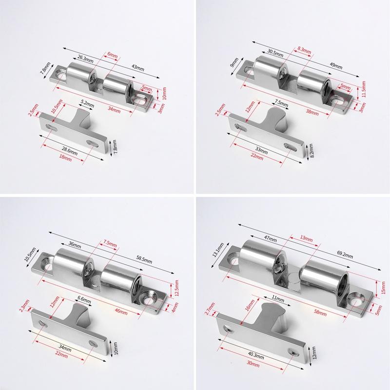 1 Set Door Lock Door Touch Latch Cabinets Interlock Switch Chassis Cabinet Spring Ball Locker Adjustable Brass Door Buckle