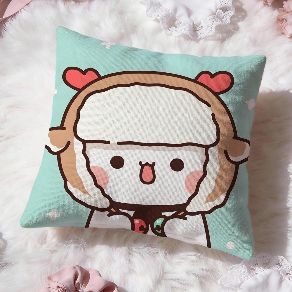 Cute BUBU DUDU Cushion Cover Premium Comfort Reversible Pillow Cove -Two in One Design for Any Room & Car Interior