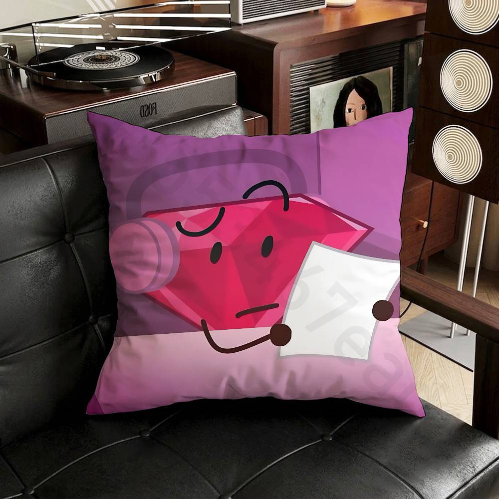 BBattle for Dream IIsland BFDI Pillow Case Square DoubleSided Printing Short Plush Sofa Cushion Cover Bedroom Bedside Pillow