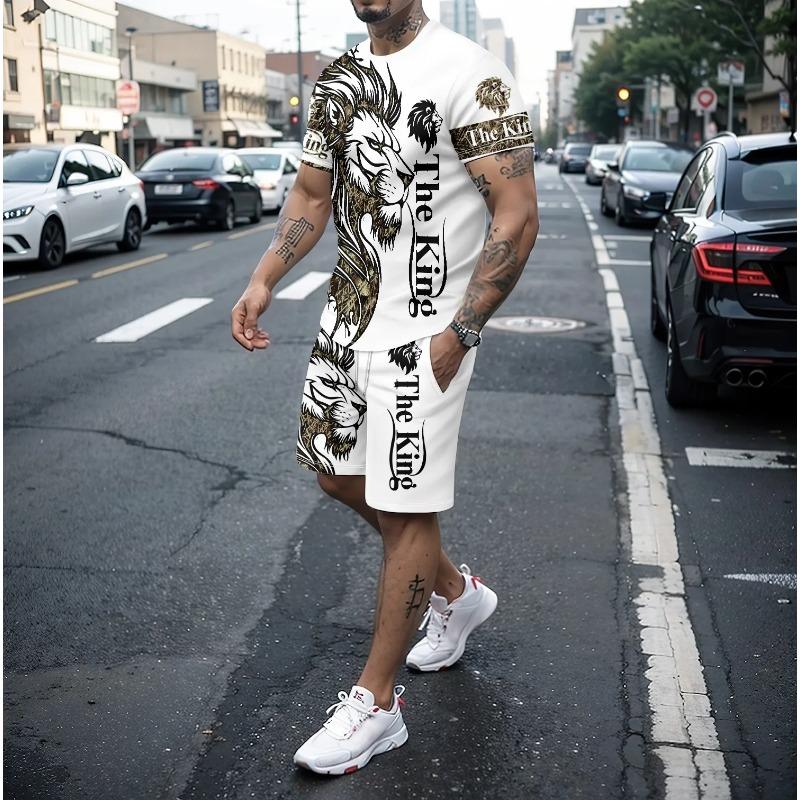 

Комбинезон из манги с короткими рукавами и белыми брюками для мужчин, депортивная одежда с изображением Леона 3D, отпуск XL