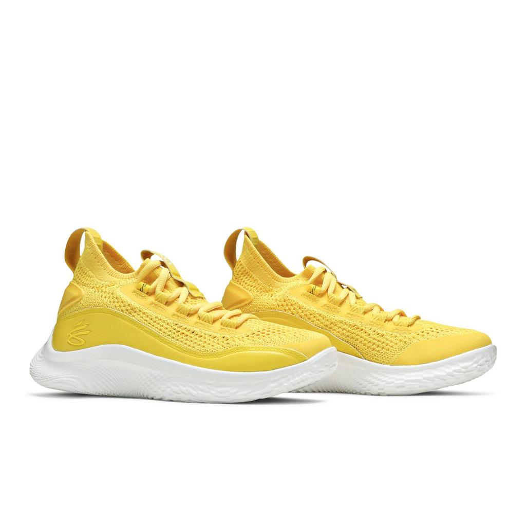 Under Armour Curry Flow 8 Grade School 'Smooth Butter Flow' (Unisex) Taxi / White / Taxi Kids' Basketball Shoes 3023527 701