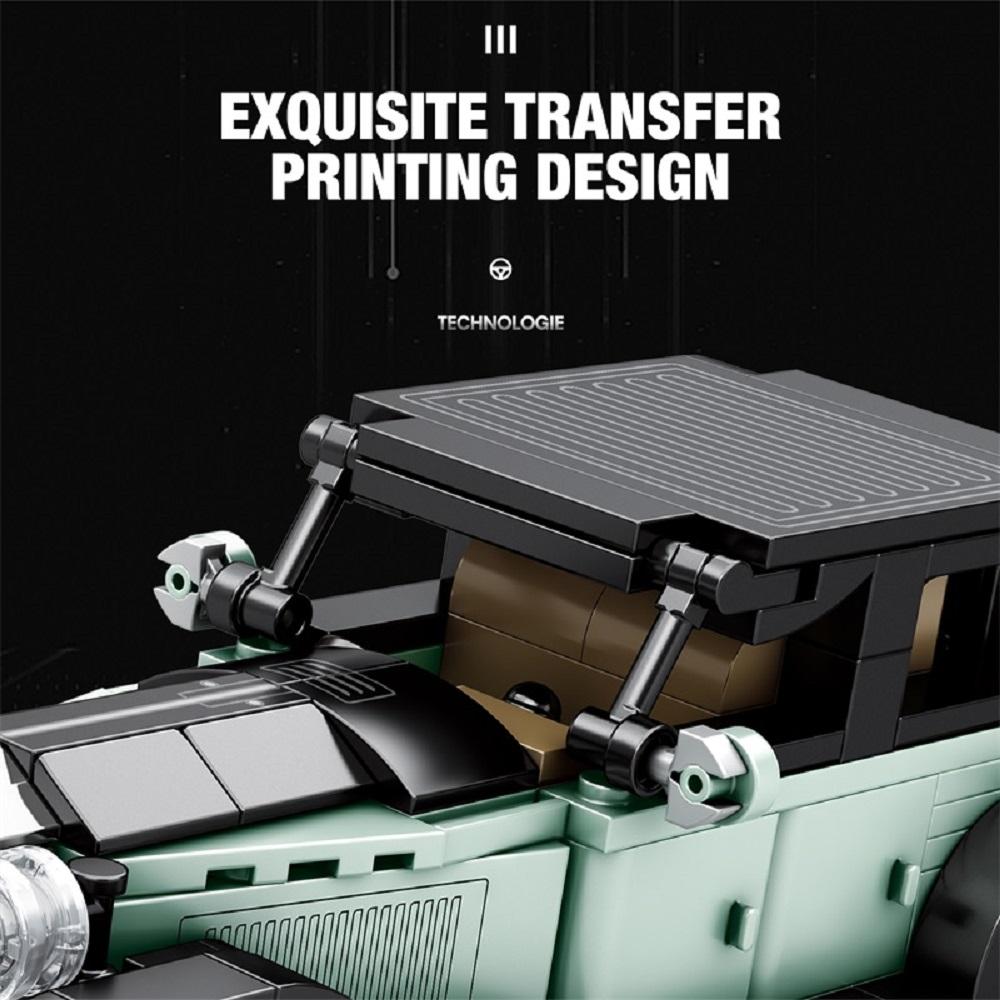 8 Litre Classic Antique Model Car Building Blocks 249 PCS Luxury Racing Car Model Construction Vehicle Toy Gift for Kid Adult