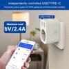 European Standard 220V 16A Smart Socket with Dual USB, Alexa Control, Individual Remote Switching