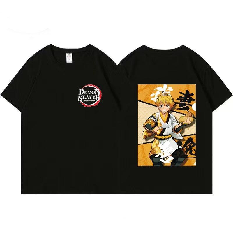 Ghost Killer Blade Printing Pure Cotton Loose Fashion Couple T-shirt Summer New Retro Fashion Men's and Women's Streetwear
