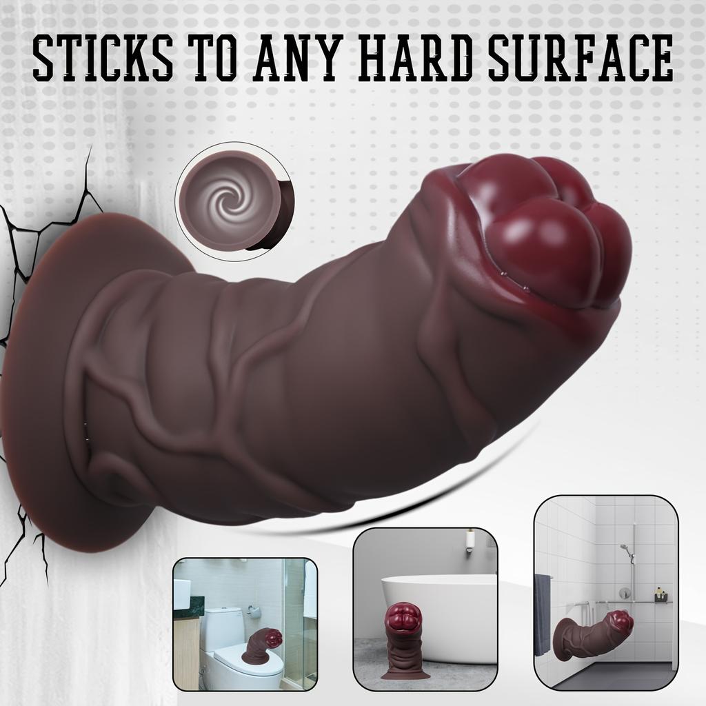 Realistic Large Thick Silicone Dildo, Powerful Muscle Texture Design, Soft Flexible Penis Toy with Special Head, Prostate Massager & G-Spot Adult Toy