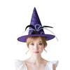 Lace Veil Halloween Witch Hat Rose Feather Halloween Cap Creative Flower Wizard Cap  Masquerade