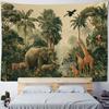 Tropical Rainforest Bohemian Tapestry Wall Hanging Polyester Fabric with Plant & Forest Animal Print for Bedroom Home Decor
