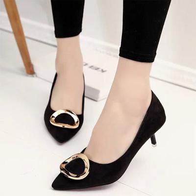 Décolleté Taglie Forti Punta Appuntita Tacco Basso Scarpe da Ufficio OL da Donna Scarpe da Donna Scarpe da Barca in Finto Camoscio Scarpe da Donna con Tacco Sottile