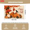 4/6pcs Set, Autumn-themed Placemats Featuring Maple Leaves, Pumpkins, Gnomes, Trucks, and Crows, with "Happy Fall" Text Design. Suitable for Indoor/ou