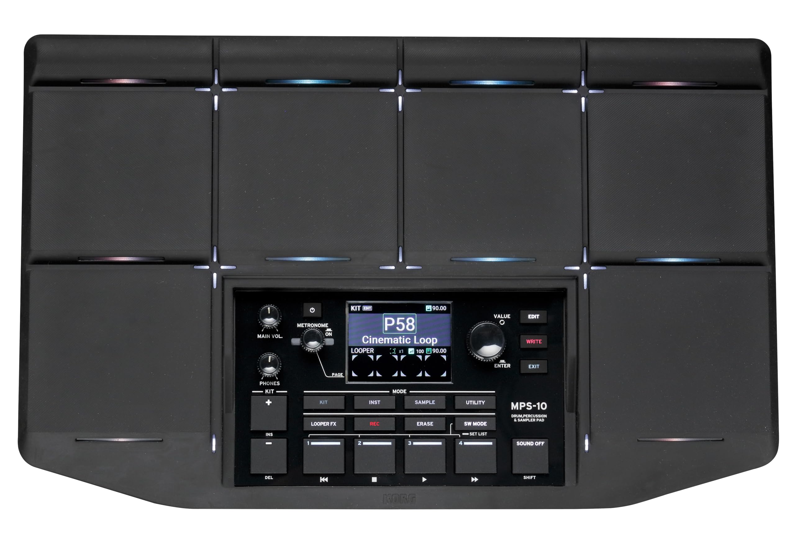 

KORG Sampler Drum Pad Electronic Drum Pad Made in Japan MPS-10 чорний