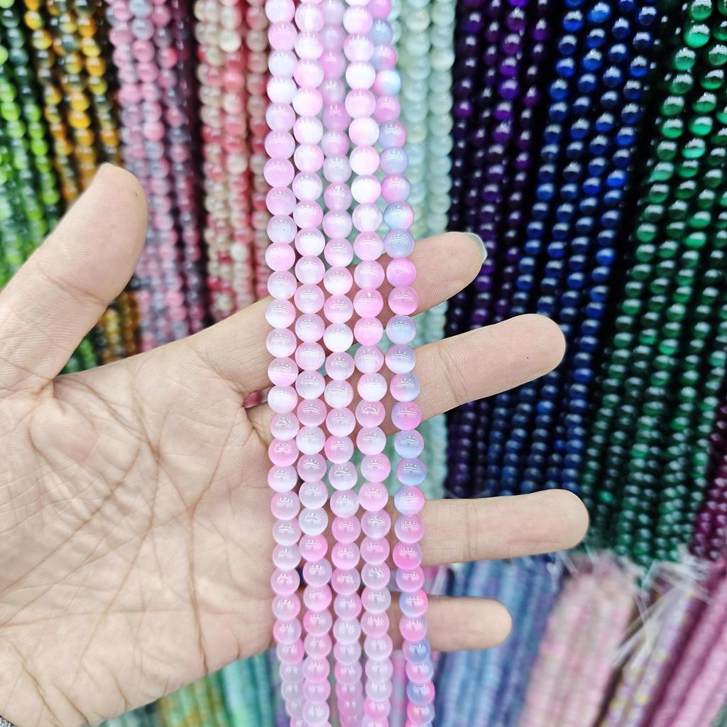 8mm Cat's Eye Stone Beads: Single, Double, Triple-Color, DIY Jewelry Round Beads